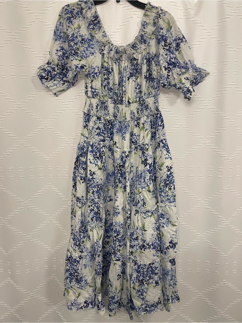 Soft Surroundings Blue and White Floral Midi Dress